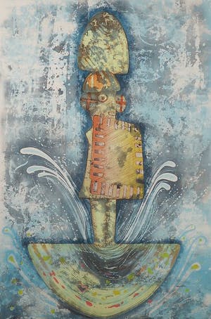 Georg Hadeler - Litho, -Tumi II - Ingelijst (Groot) kopen? Bied vanaf 60!