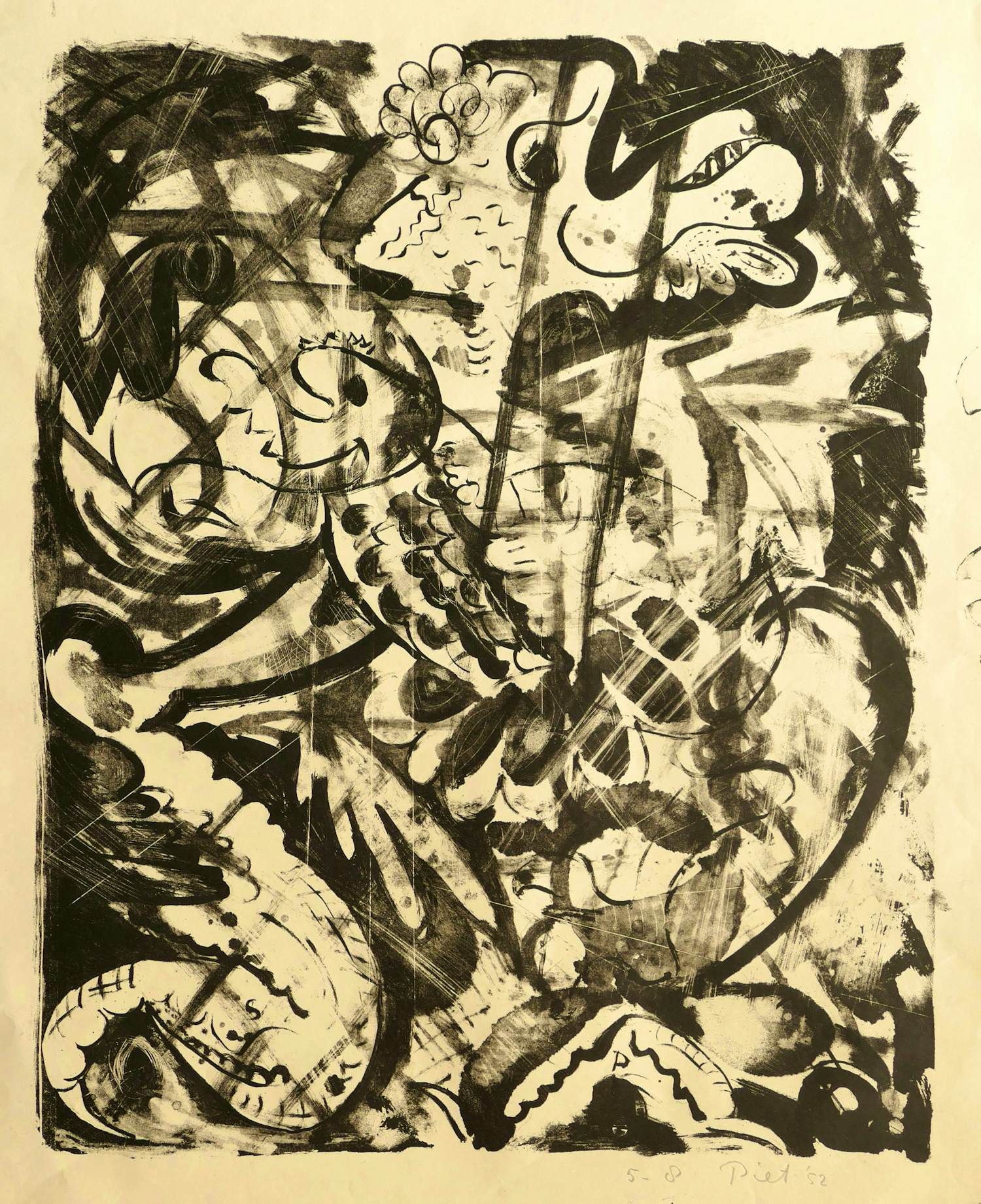 Piet van Stuivenberg - Abstracte compositie 1952 kopen? Bied vanaf 45!