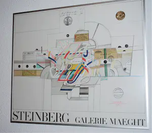 Saul Steinberg - 2x: boek & lithografische expo-affiche voor Galerie Maeght 1970 (ingelijst) kopen? Bied vanaf 75!