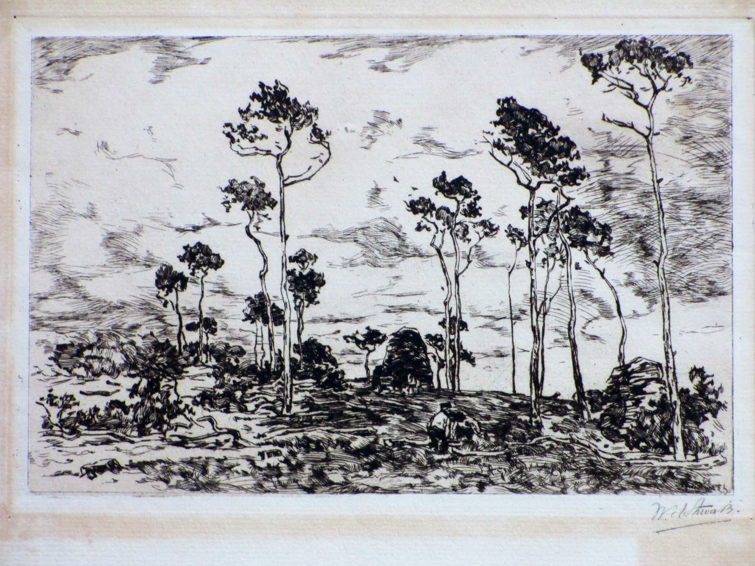 Willem de Zwart - Hakhout laden - Ets kopen? Bied vanaf 35!