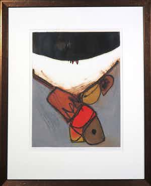 Erik Bersou - Kleurenets, Comme un debut de.... - Ingelijst verkocht voor € 1!