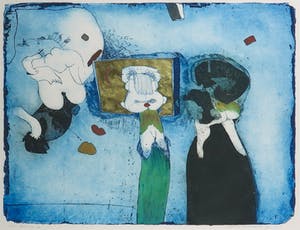 Michel van Overbeeke - Kleurenets met bladgoud, Growing up - Ingelijst kopen? Bied vanaf 50!