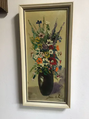 Niet of onleesbaar gesigneerd - Pot met bloemen. kopen? Bied vanaf 1!