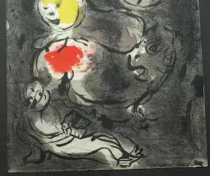 Marc Chagall - Ingelijst , Litho , Le Prophète Daniel avec les lions – Lijst, 76½ x 66½ cm. kopen? Bied vanaf 100!