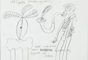 Anton Martineau - Potloodtekening, Uit Gods puddingvorm kopen? Bied vanaf 1!