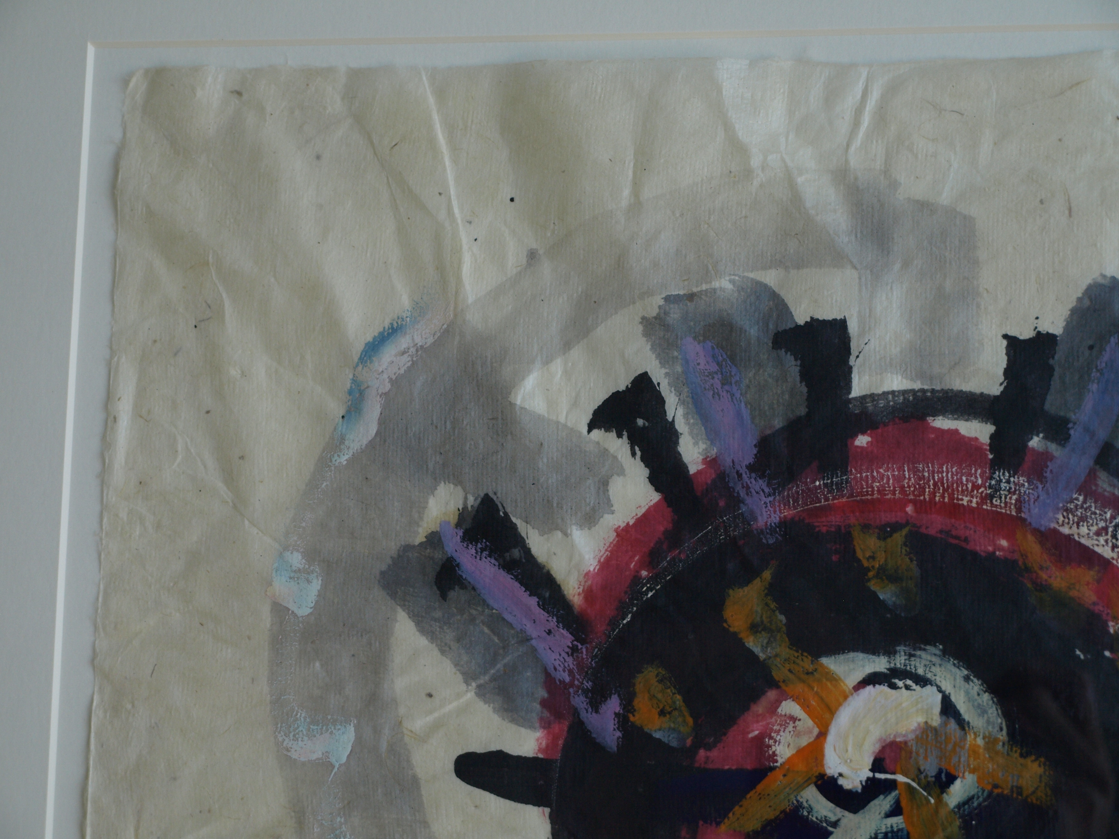 Niet of onleesbaar gesigneerd - Gouache , Abstract - gesigneerd & ingelijst - GROOT - 103 x 77 cm kopen? Bied vanaf 1!