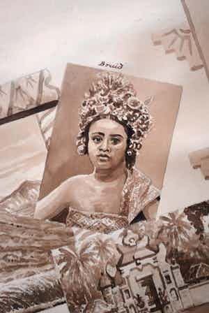 Arthur Eland - Bali: aquarellen op een groot vel papier verkocht voor € 75!