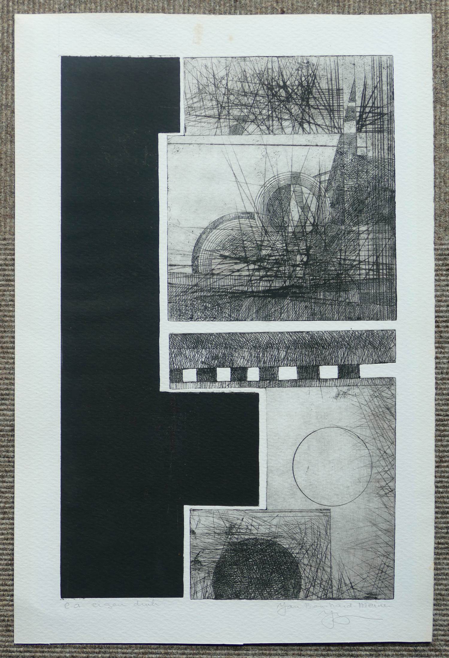 Jan Bernard Meinen - Ets Poetische Abstractie kopen? Bied vanaf 30!