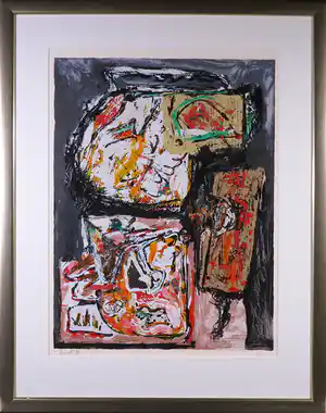 Jacques Doucet - Zeefdruk, Abstracte compositie - Ingelijst (Groot) vendu pour 120€ !