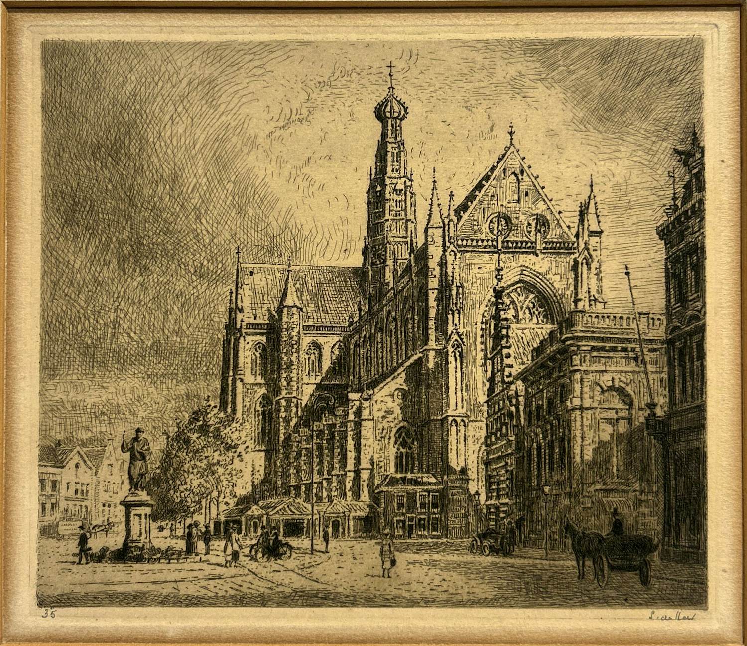 Simon de Heer - Ets St. Bavo, Haarlem. kopen? Bied vanaf 30!