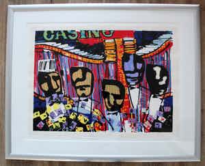 Herman Brood - ingelijste zeefdruk: Casino - (nette lijst!) verkocht voor € 399!