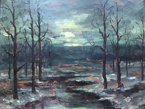 Pie Wilhelmus - Bos in winterschemering. kopen? Bied vanaf 1!