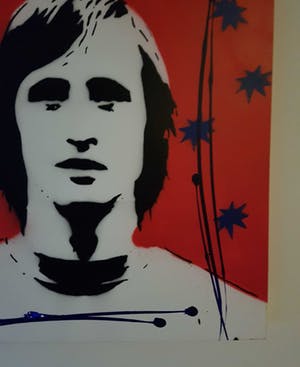 Niet of onleesbaar gesigneerd - Street Art gemengde techniek van Johan Cruyff met echtheidscertificaat. kopen? Bied vanaf 10!