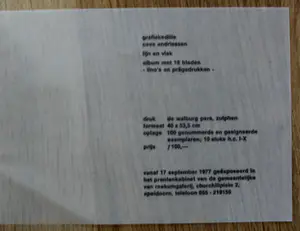 Cees Andriessen - Linosnede/prägedruk - 1977 + tentoonstellingsuitnodiging kopen? Bied vanaf 49!