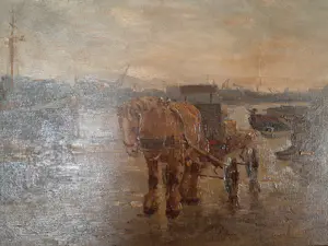Cor Noltee - Pferd mit Wagen am Hafen kopen? Bied vanaf 2200!