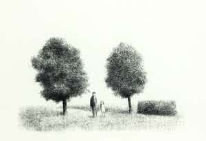 Metten Koornstra - Litho, Zonder titel - Ingelijst verkocht voor € 50!