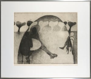 Geert Jan Maring - Ets, Interieur in landschap - Ingelijst kopen? Bied vanaf 1!