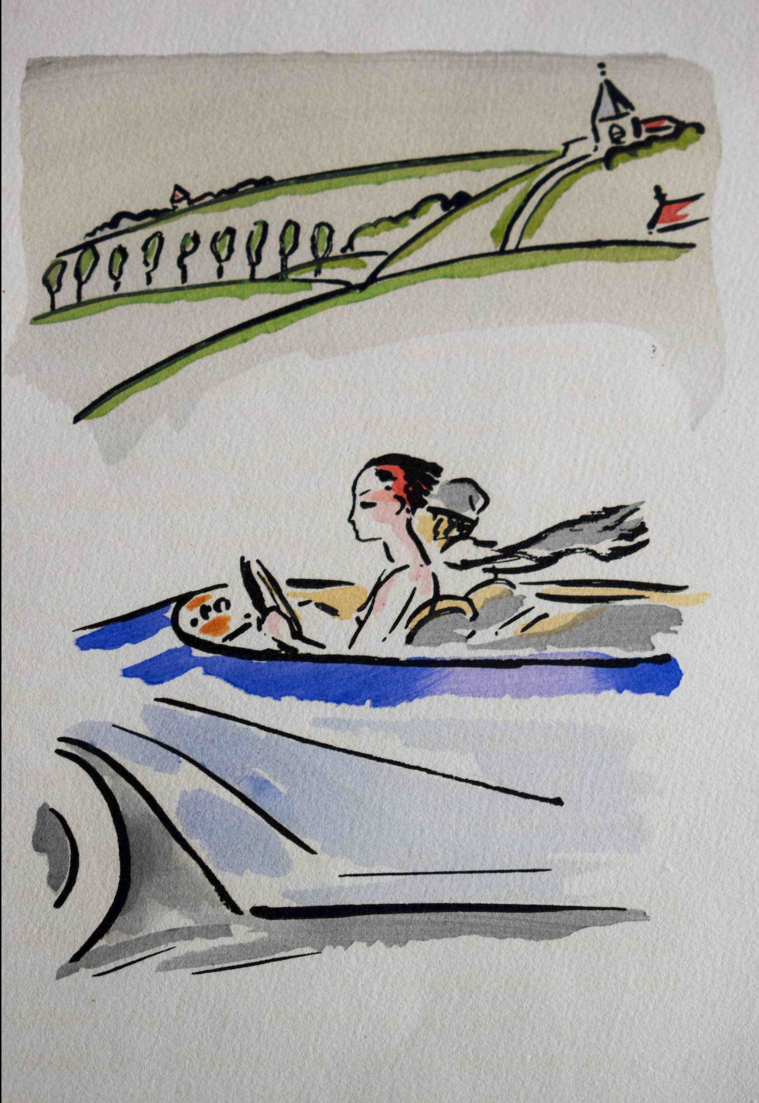 Kees van Dongen - Pochoir - Op Reis verkocht voor € 450!