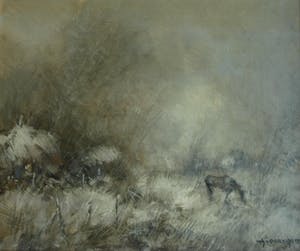 Theodorus van Oorschot - Ingelijst, olieverf op doek , Brabants landschap met paard - ca. 1940-1950 kopen? Bied vanaf 100!