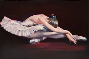 AcheterLouis Nagelkerke - Olieverf op doek: Ballerina(Prachtig groot werk!)? Enchérissez de 1250!