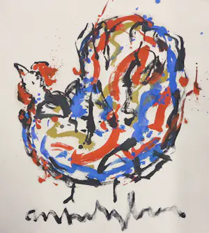 Anton Heyboer - Oost-indische inkt en acryl op dik papier, De oervogel kopen? Bied vanaf 300!