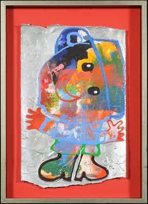 Ad Verstijnen - Acryl op papier, Lalt - Ingelijst verkocht voor € 1!