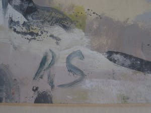 Niet of onleesbaar gesigneerd - GROTE impressionistische Gouache "Hollands polderlandschap met boot" monogram RS kopen? Bied vanaf 10!