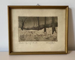 Cor van der Woerd - Ets Winter landschap kopen? Bied vanaf 1!