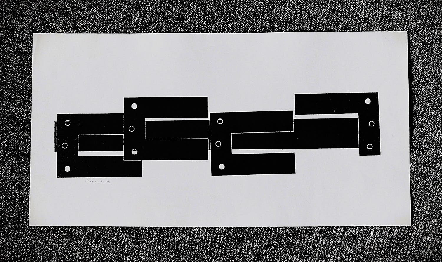 Theo Beerendonk - Monochrome jaren 60 reliëfdruk -geometrische compositie- UNICA exemplaar kopen? Bied vanaf 68!