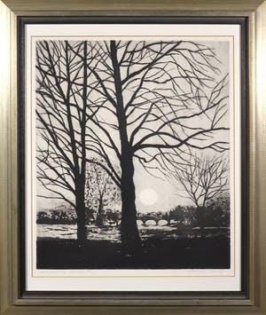 Francis Robert Kelly - Ets, Serpentine Bridge - Ingelijst kopen? Bied vanaf 80!