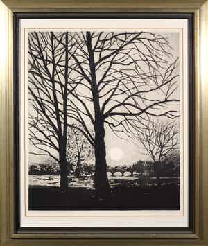 Francis Robert Kelly - Ets, Serpentine Bridge - Ingelijst verkocht voor € 80!