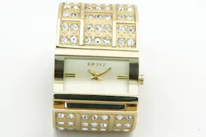 1072- Bling Bling!  Donna Karen NY 4661 dameshorloge in originele box + factuur kaufen? Bieten Sie von 85!