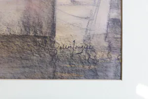 Marius de Jongere - Aquarel, "Zicht op Rotterdamse haven". kopen? Bied vanaf 150!