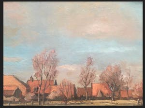 Jo van Lookeren -van Naerssen - Hollands landschap met huizen langs de ringvaart kopen? Bied vanaf 1!