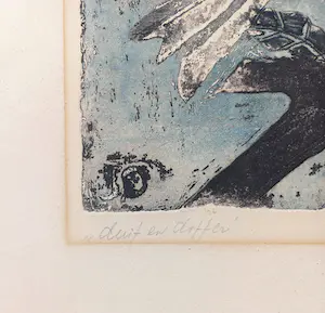 Jeanne Bieruma Oosting - Duif en doffer, aquatint ets kopen? Bied vanaf 1!
