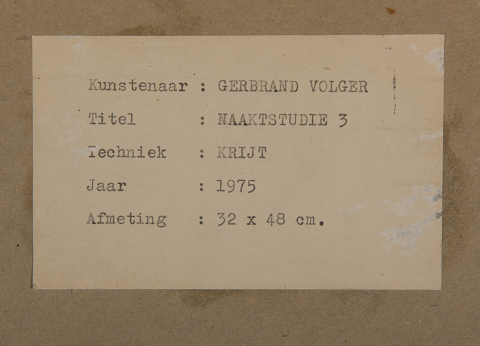 Gerbrand Volger - Naaktstudie 3 - 1975 - Pastelkrijt op papier - gesigneerd m.o. - BKR Amsterdam kopen? Bied vanaf 10!