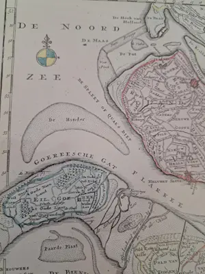 Isaac Tirion - Kaart Zuidelijk deel Voorne-Putten en omstreken 1718 kaufen? Bieten Sie von 150!
