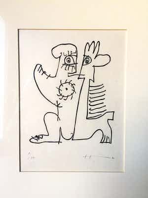 Pavel Husa - Lithografie, Ingelijst verkocht voor € 60!