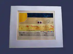 Eduard Flor - in 1968 gemaakte gem. techniek handgekleurde Ets "vakantie Frankrijk" verkauft für € 47!