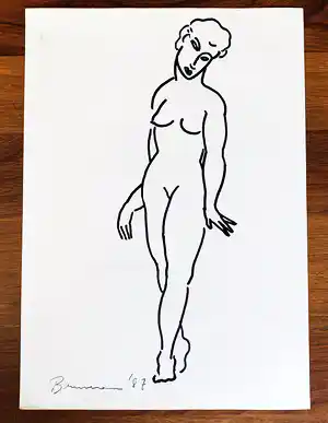 Bruneau - Naakt portret verkocht voor € 90!