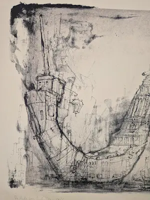 Dirkje Kuik - grote mooi gedetailleerde Litho: De rede van Gibraltar - 1979 - bep. oplage kaufen? Bieten Sie von 39!