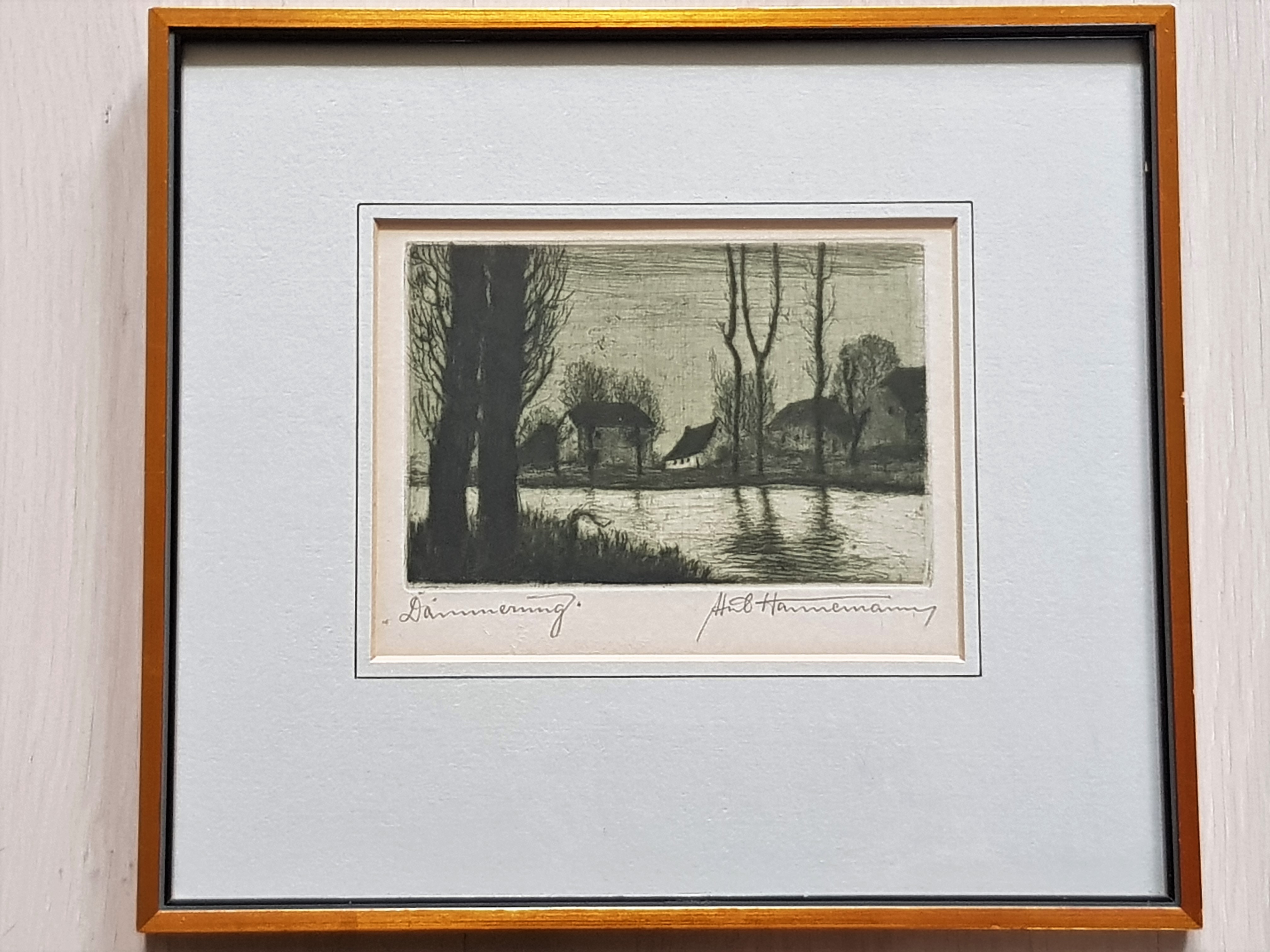 Niet of onleesbaar gesigneerd - Ets - Landschap met o/a boerderij  kopen? Bied vanaf 1!