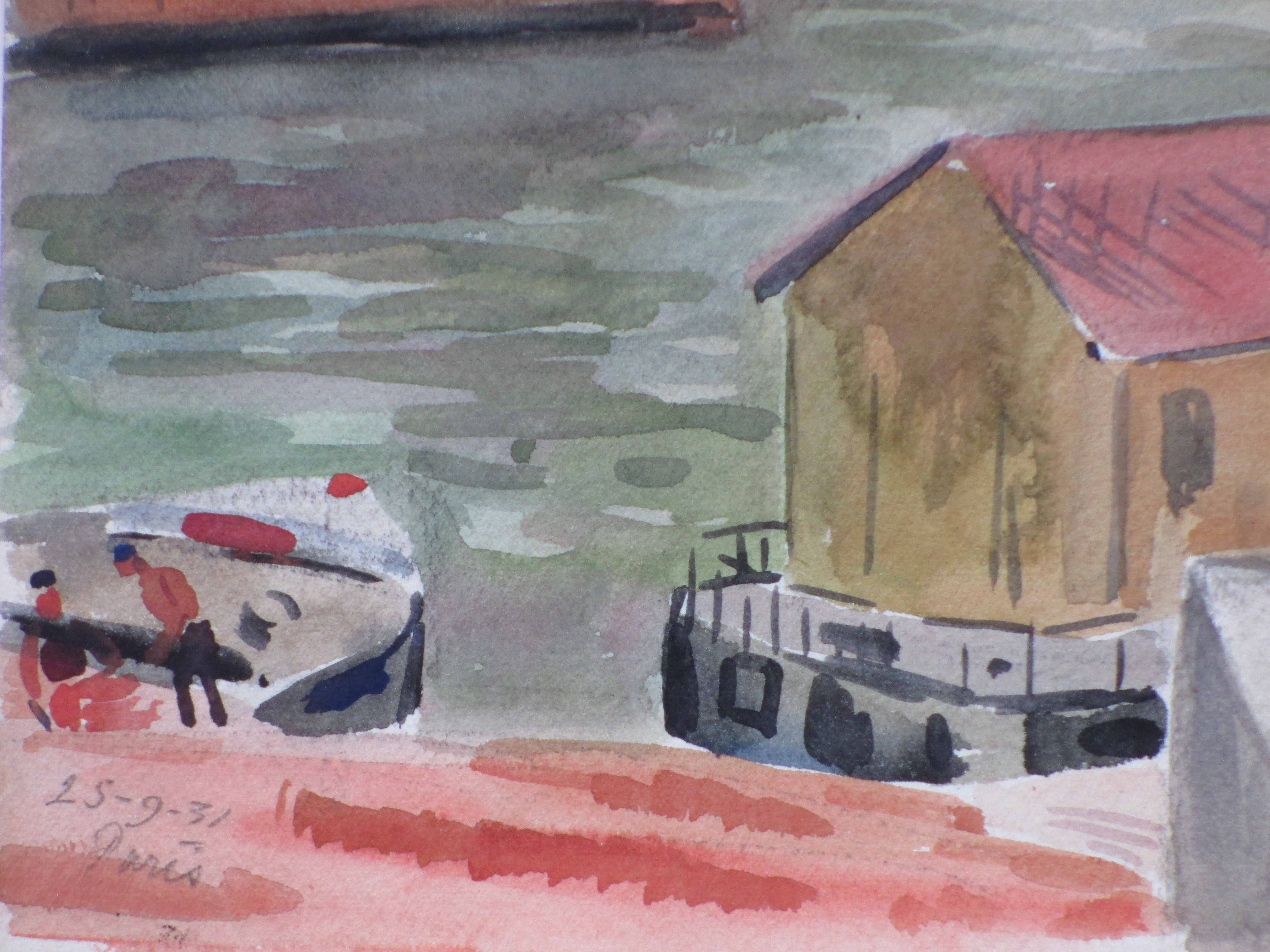 Han Krug - Pont des Beaux Arts Paris - Aquarel kopen? Bied vanaf 40!