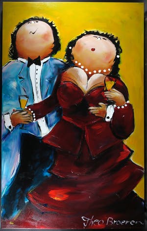 Theo Broeren - Acryl op doek, Net thuis (Zeer Groot) kopen? Bied vanaf 100!