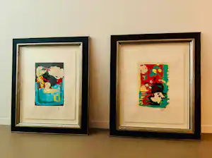 Karel Appel - Unieke Matching Set van 2 Litho's 'Can We Dance A Landscape' (1989) vendu pour 1250€ !