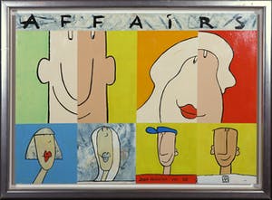 Jacob Herskind - Acryl op board, Affairs 077 - Ingelijst kopen? Bied vanaf 1!
