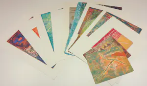 Chabab Tayefeh Mohajer - Gemengde druktechniek, Lot van 12 abstracte composities + boek kaufen? Bieten Sie von 300!