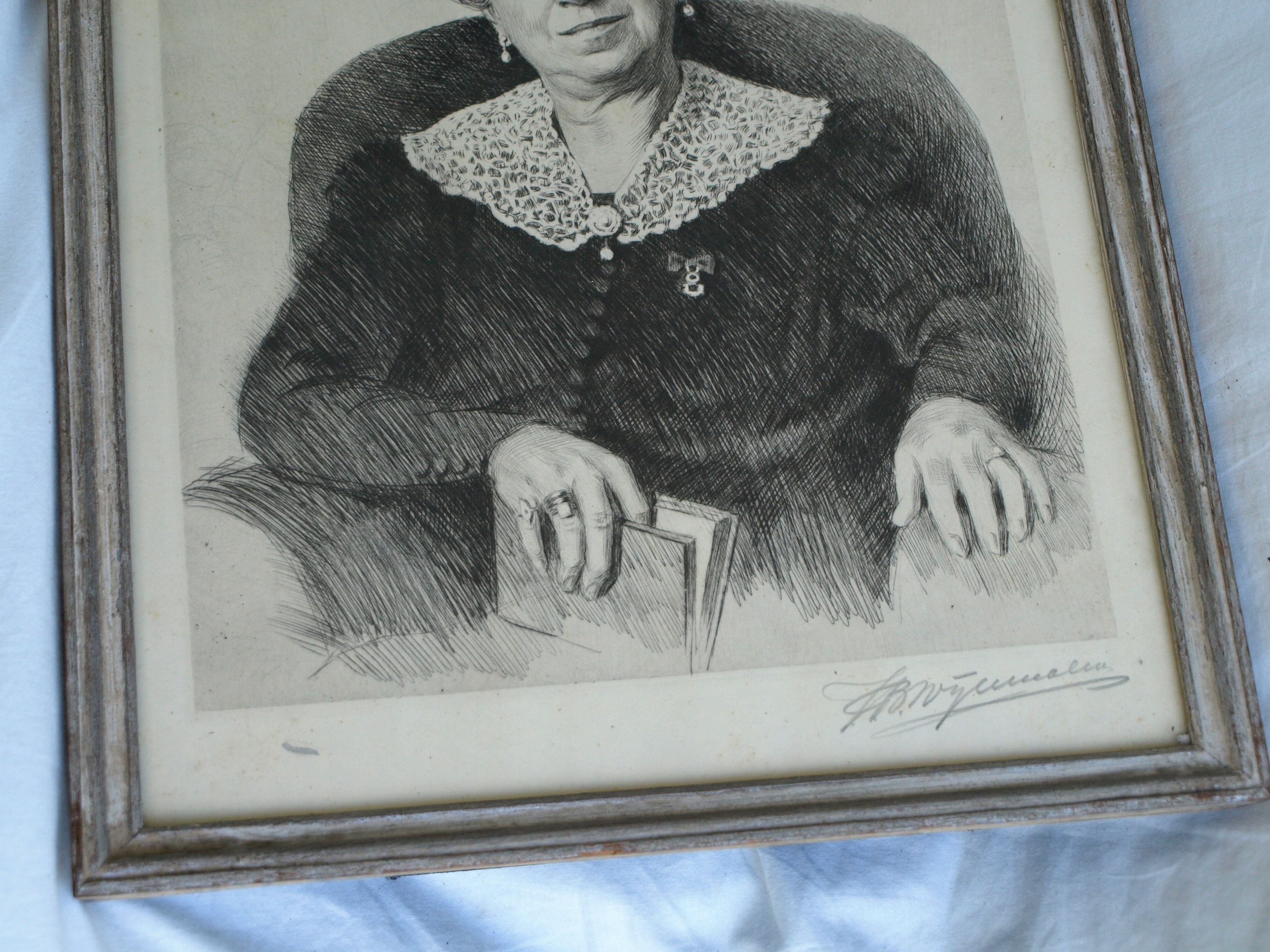 Niet of onleesbaar gesigneerd - Ets , Aet. Suae. LXV – Portret – gesigneerd en ingelijst  kopen? Bied vanaf 1!