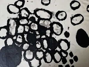 Gert Dumbar - Een map met 6 diverse SEPIA INKT op papier (ook op achterzijde) Abstract kopen? Bied vanaf 41!