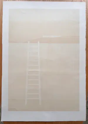 Mark Brusse - Gesigneerde zeefdruk - "Ladder" - Prent 190 kopen? Bied vanaf 45!